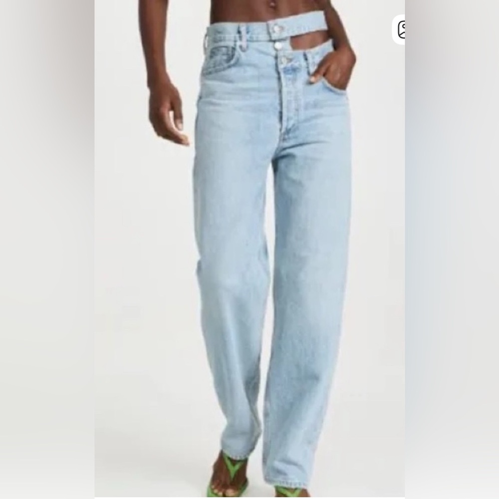 AGOLDE Broken Waistband Jean Size 29 Sideline Light Wash Straight Leg